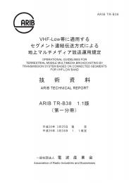 TR-B38:Operational Guidelines for Terrestrial Mobile Multimedia Broadcasting by Transmission System Based on Connected Segments (Fascicle 1)