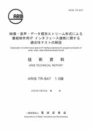 TR-B47:Explanation of Conformance Tests to IP interface Standards for Program Production of Audio, Video, Data Individual Stream Format